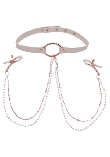 Peaches 'n CreaMe Collar with Nipple Clamps