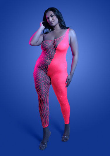 Hyperdrive Rhinestone Bodystocking - Queen Size