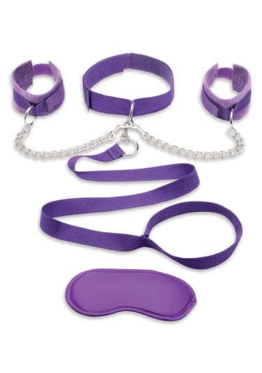 Lux Fetish Collar, Cuffs and Leash Set