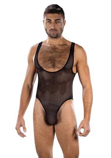 Fierce Deep-V Mesh Bodysuit