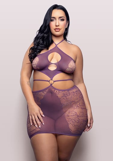 Focus On Me Cut-Out Halter Dress - Queen Size