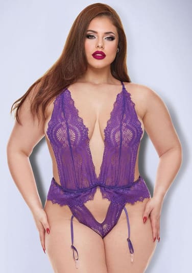 Raven Ruffle Bodysuit - Queen Size