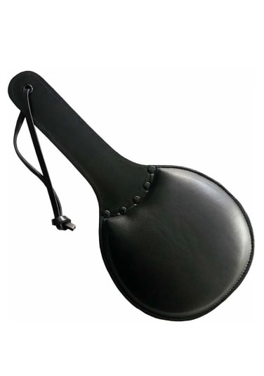 Black Leather Padded Paddle with Black Hardware