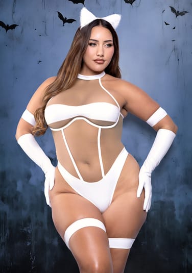 Midnight Purr 5-Piece Costume Set - Plus Size