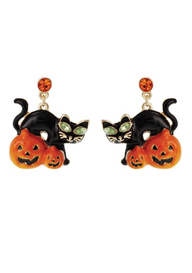 Cat and Pumpkin Earrings
