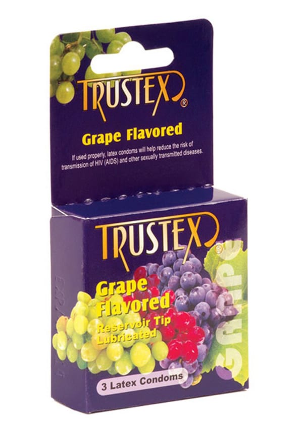 Trustex Flavored Lubricated Condom 3 Pack - Grape Image 1