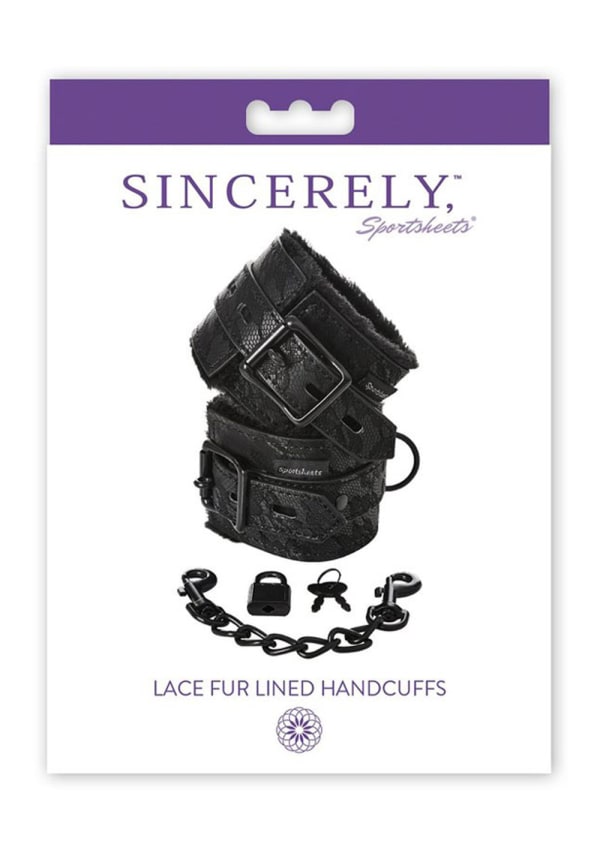 Lace Fur Lined Hand Cuffs Image 1