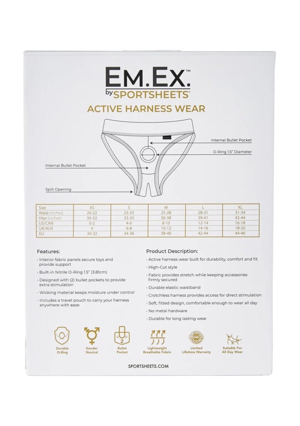 EM.EX. Active Harness Wear Silhouette (Crotchless) Strap-On