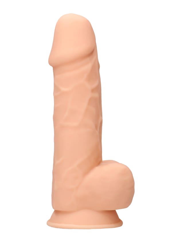 RealRock Silicone Dildo with Balls - 8.5" - Vanilla