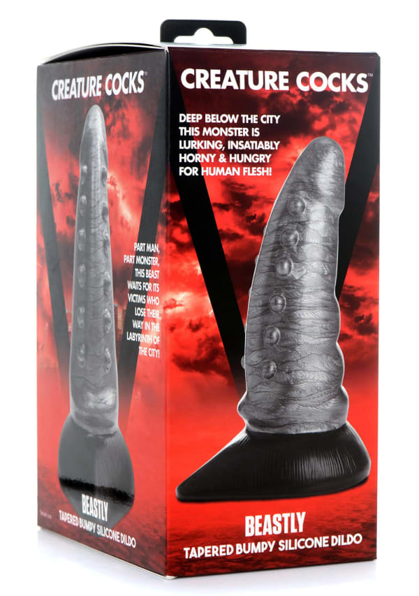 Creature Cocks -  Beastly Tapered Bumpy Silicone Dildo Image 7