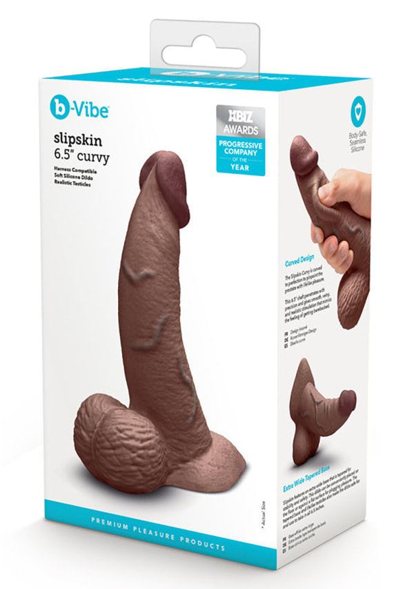 b-Vibe Slipskin Realistic Silicone Dildo - Curvy Image 12