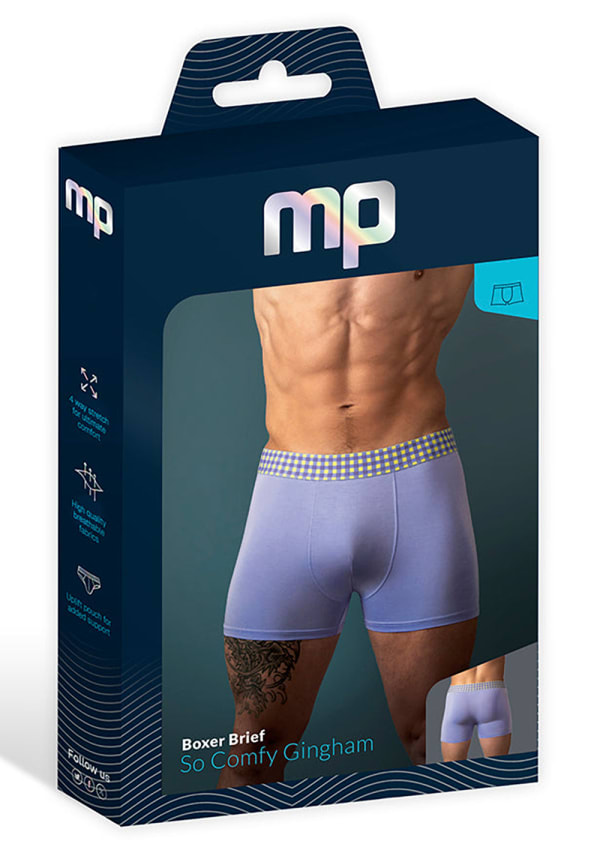So Comfy Purple Gingham Boxer Brief Image 7