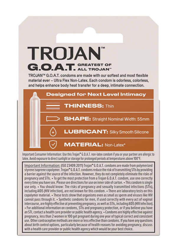 Trojan G.O.A.T. Non-Latex Condoms Image 2