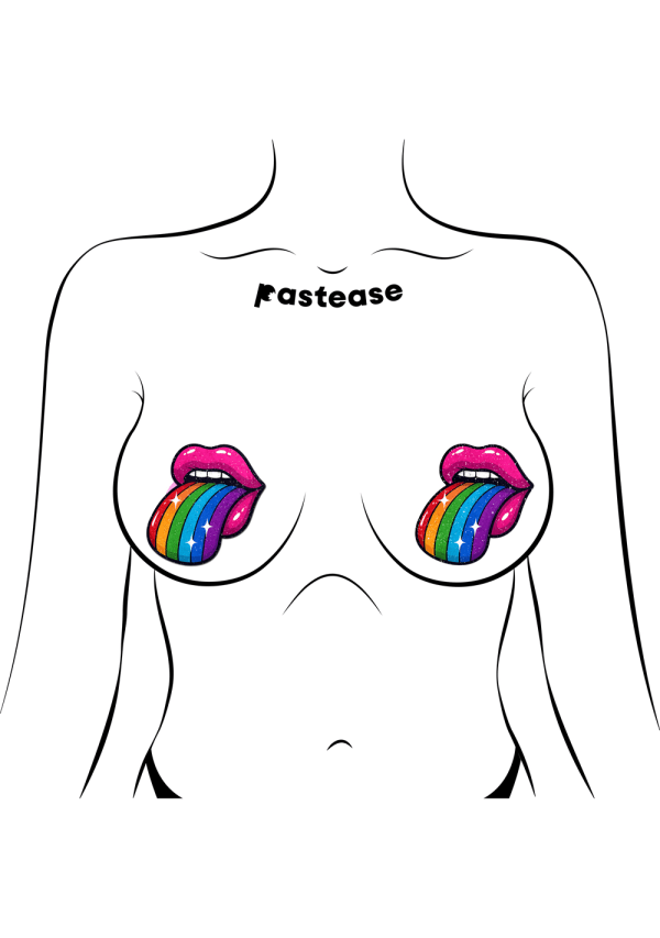Taste the Rainbow Sparkling Tongue Out Pasties Image 2