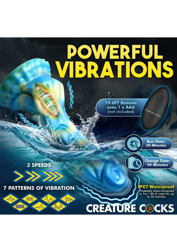 Creature Cocks - Sea Stallion Vibrating Silicone Dildo with Remote Image 7