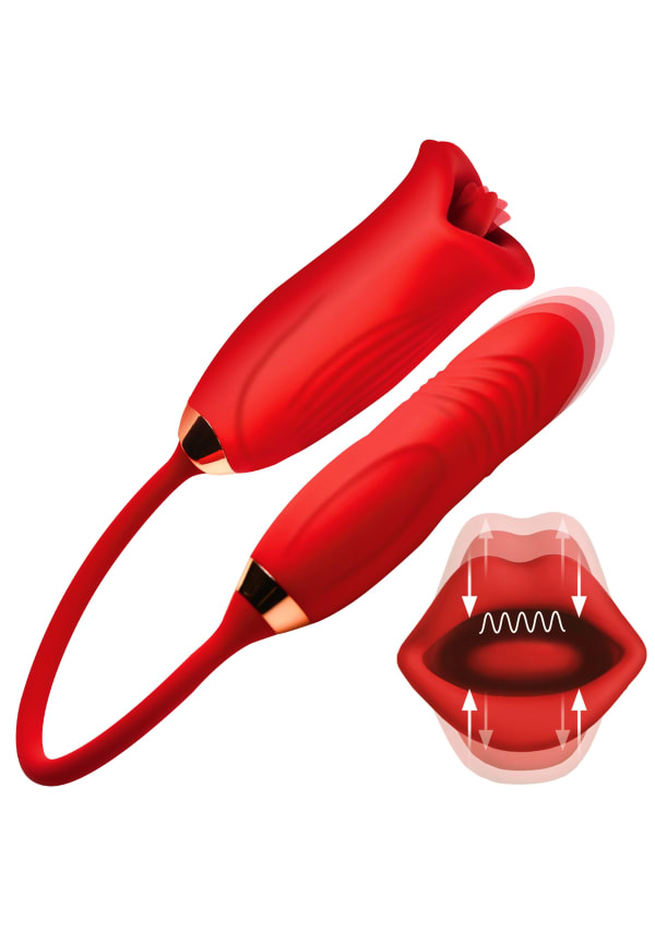 Lickgasm Magic Kiss Kissing Clitoral Stimulator with Thrusting Vibe Image 2