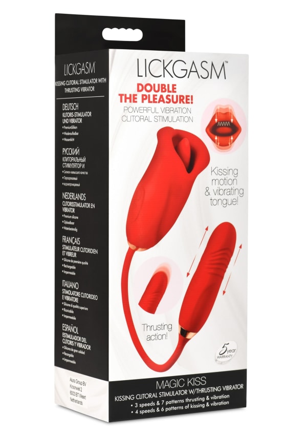 Lickgasm Magic Kiss Kissing Clitoral Stimulator with Thrusting Vibe Image 8