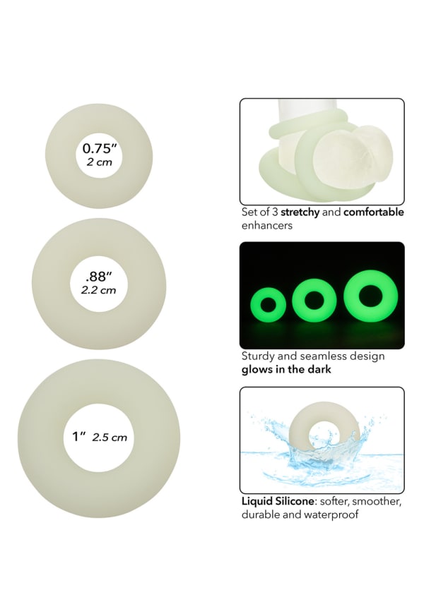Alpha Glow-in-the-Dark Liquid Silicone 3 Ring Set Image 3