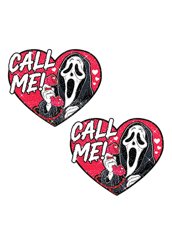 Call Me! Scream Glitter Heart Pasties Image 1