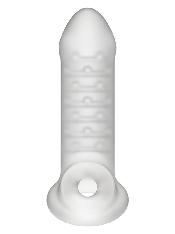 Stud Extender w/ Support Ring Clear - Male Penis Sleeve Cock Extension  Enhancer