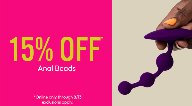 15% off anal beads, exclusions apply.