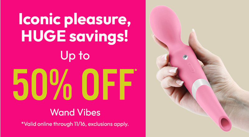 up to 50% off wand vibes online through 11/16