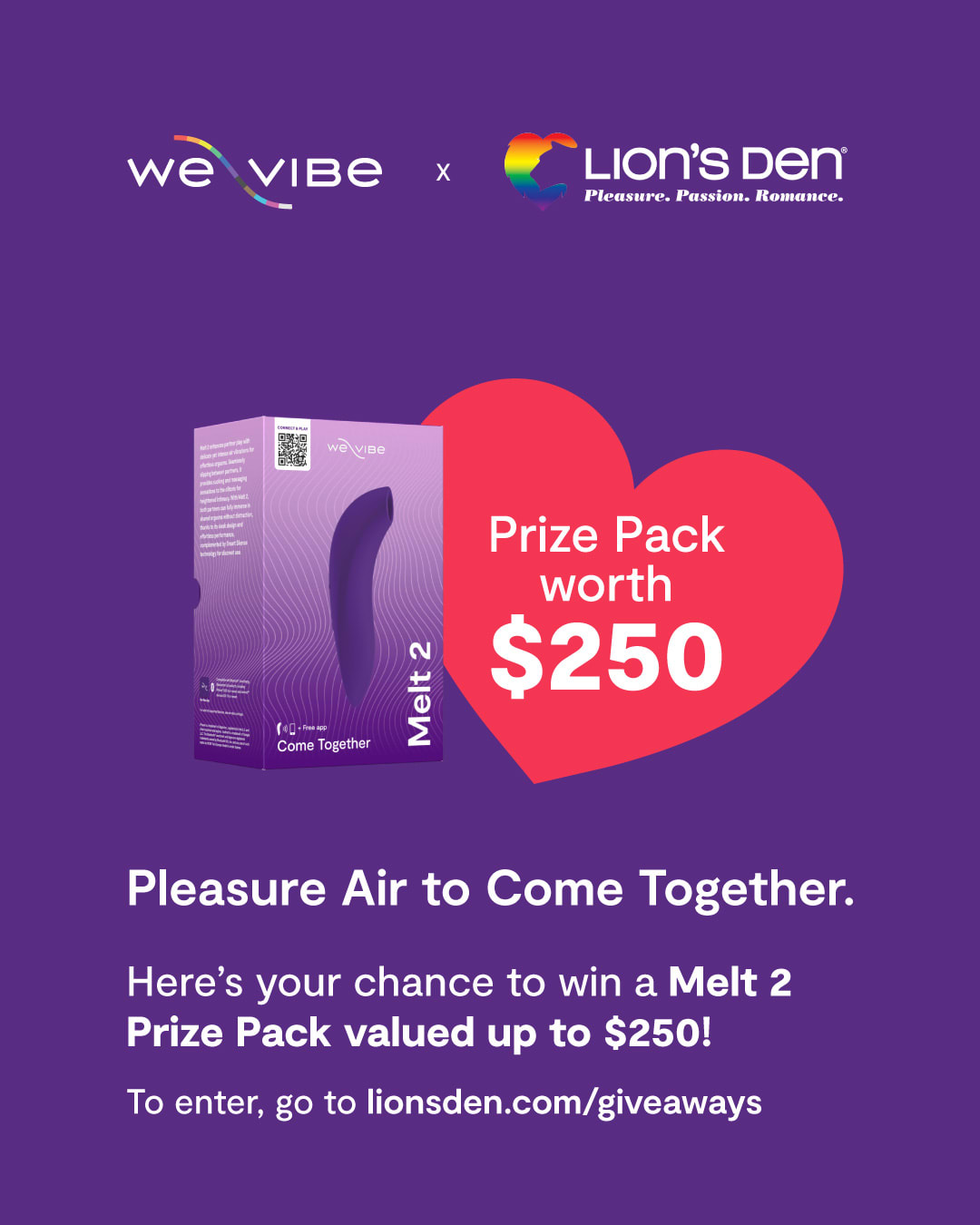 Win a We-Vibe Melt 2 Prize Pack–Valued up to $250
