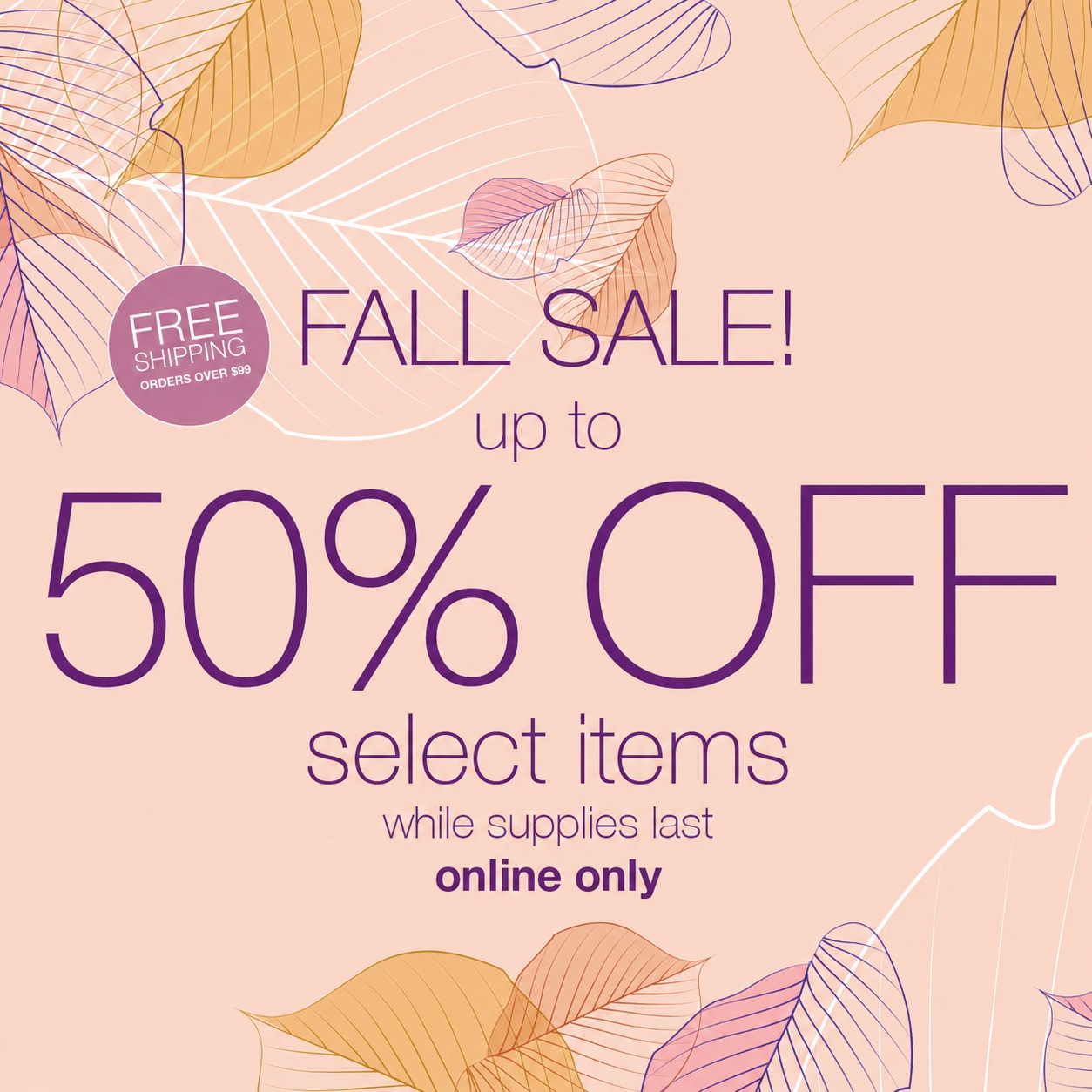 CLEARANCE SALE–Take up to 50% OFF Select Items