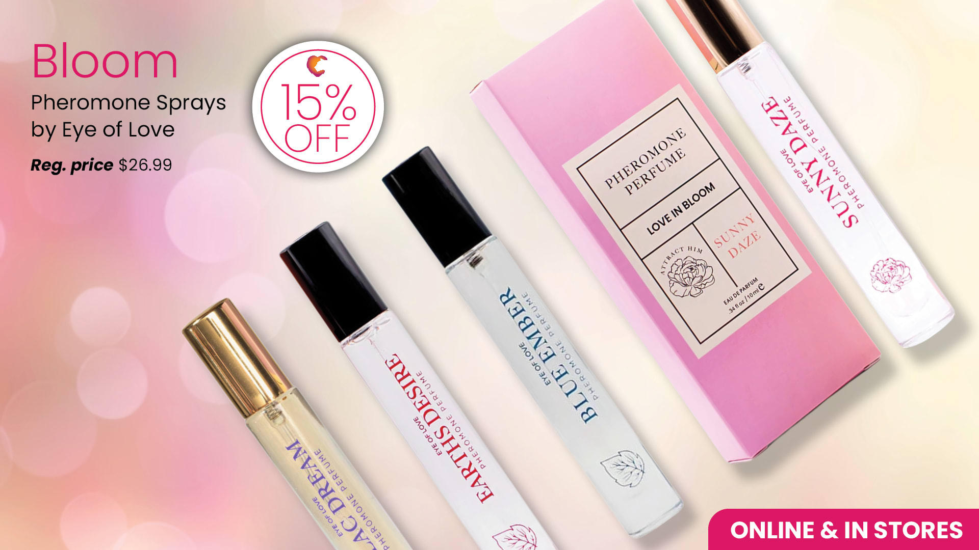 15% OFF Eye of Love Pheromone Sprays