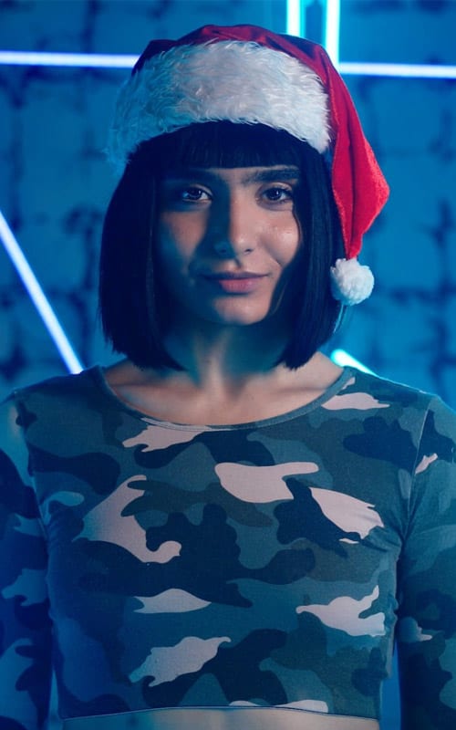 image of a person wearing a santa hat
