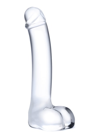 Realistic Curved Glass G-Spot Dildo - 7"