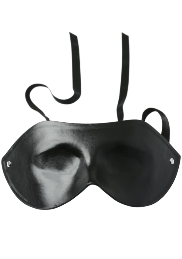 Products :: BDSM Bondage Leather Blindfold Sleep Mask Eye Blinders in Black