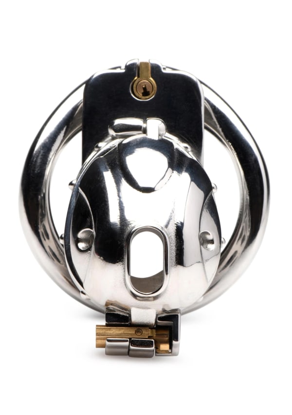 Stainless Steel Penis Lock Chastity Cage Set Small Male Metal Lion Penis  Cage Bondage Belt Cock