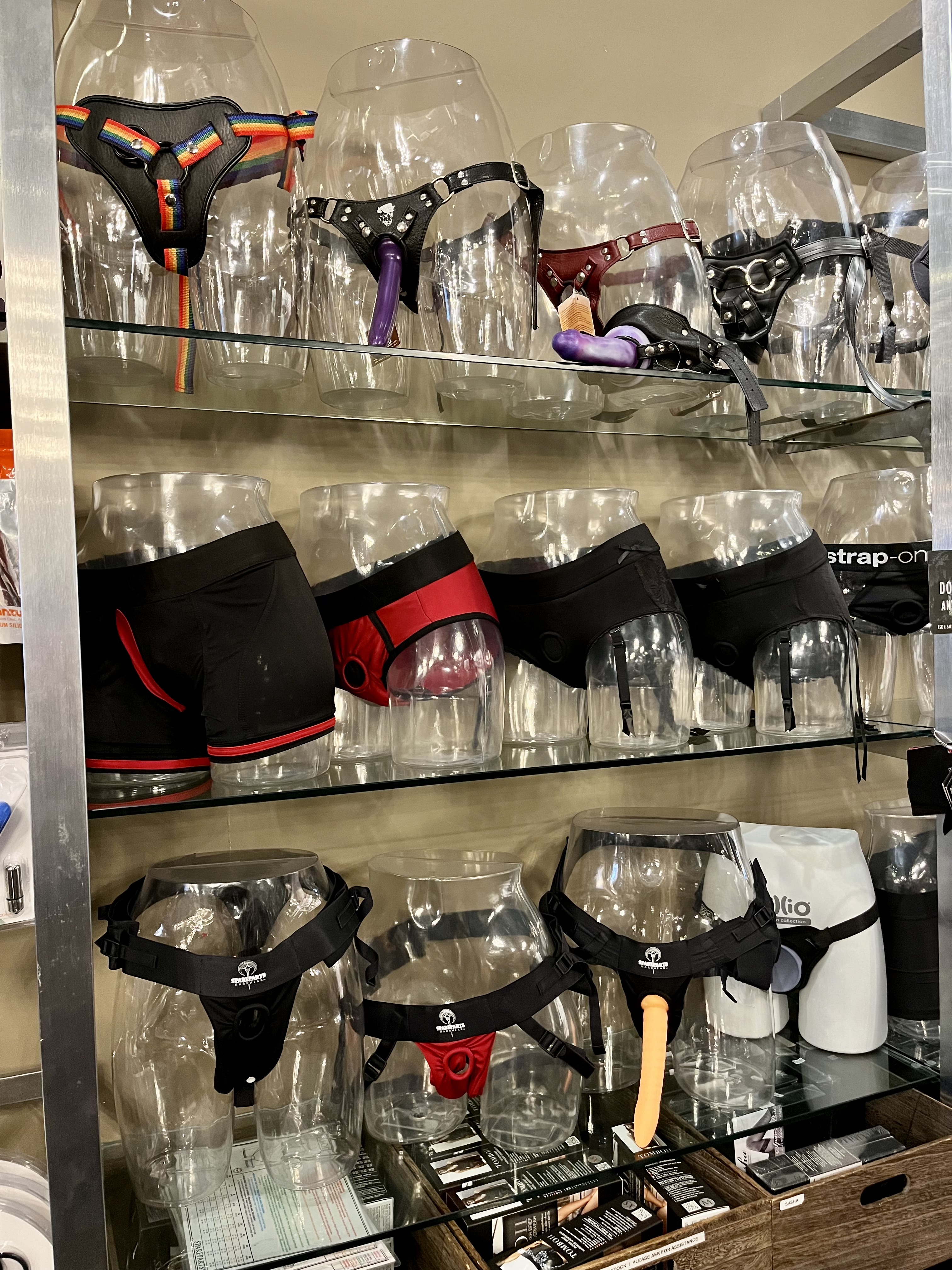 Strap-On selection at Pleasure Chest Chicago