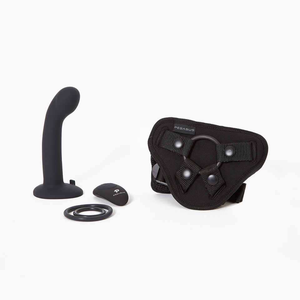 Pegasus 6" P-Spot and G-Sot Pegging Dildo with Harness