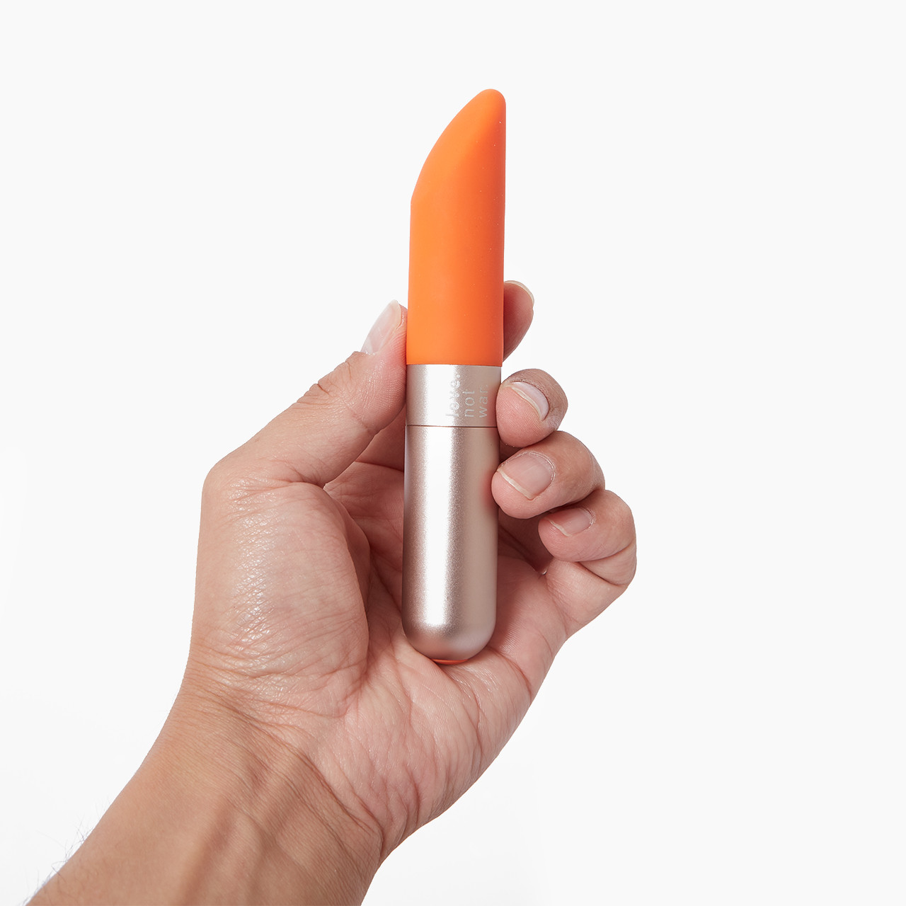 Love Not War Amore Bullet held in hand