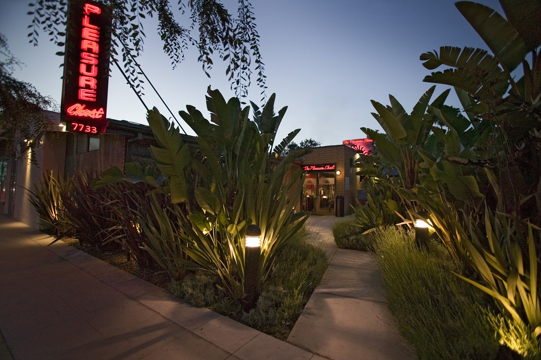 Pleasure Chest Los Angeles outside view with neon store sign