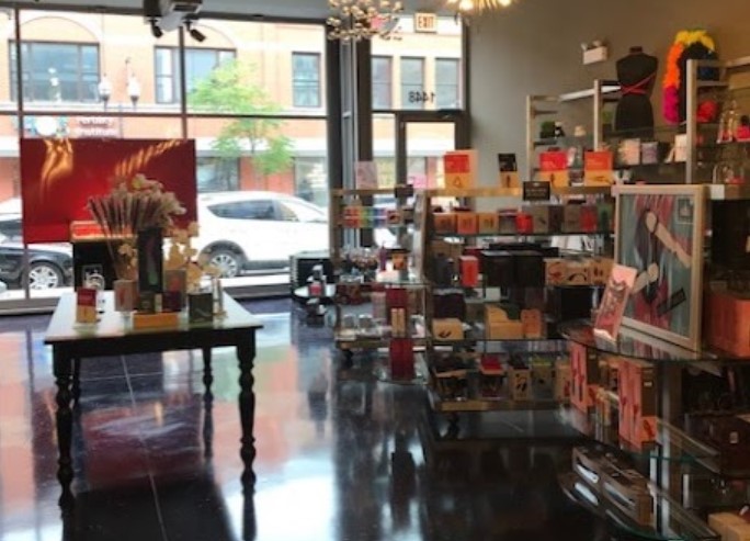 Pleasure Chest Chicago Wicker Park interior with shelves and table display