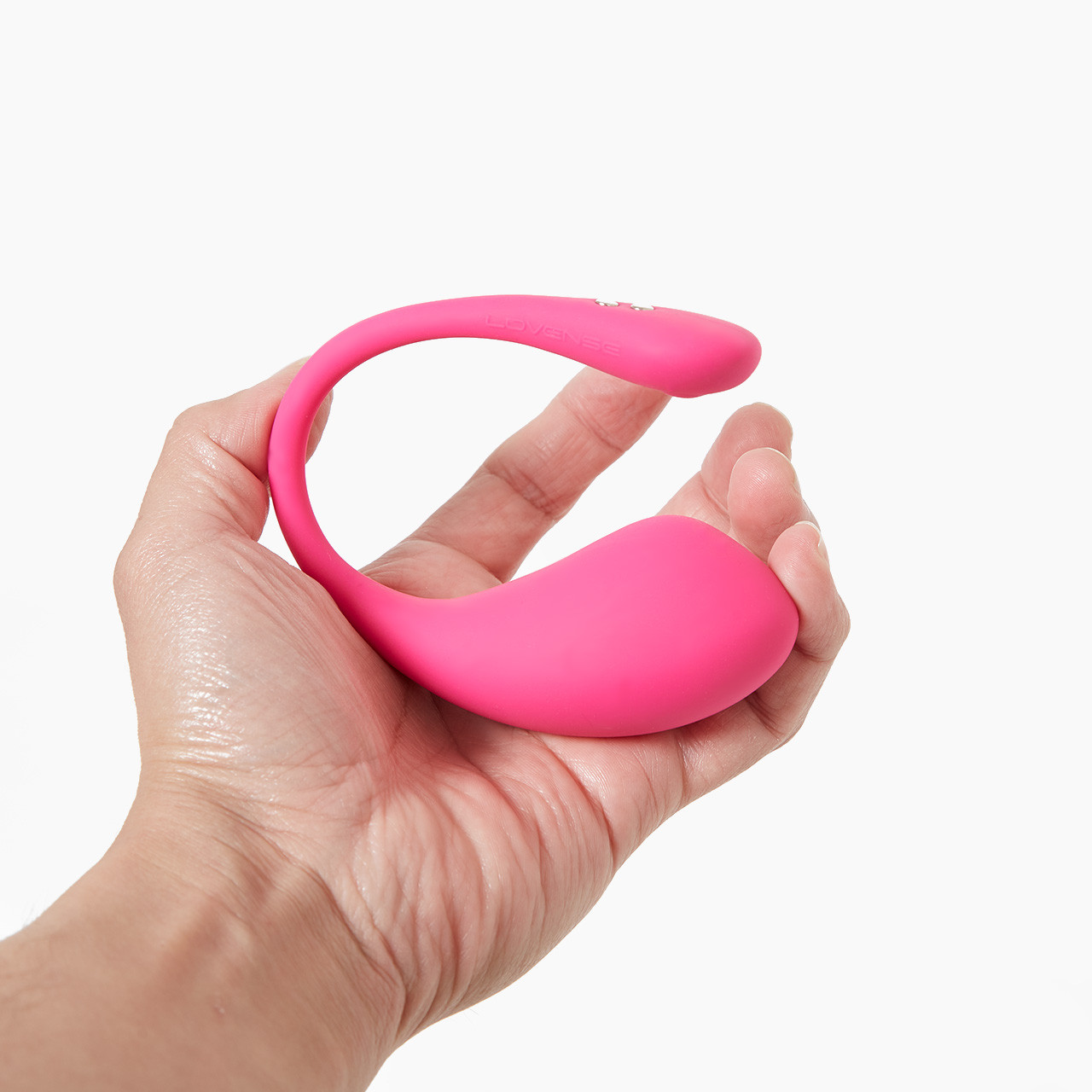 Lovense Lush 3 Bluetooth vibrator held in hand