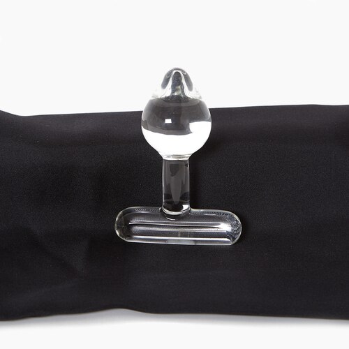 Crystal Delights Short Stem T-Handle Glass Anal Plug
