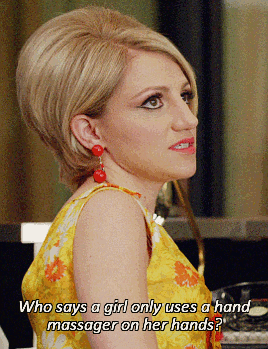 Who says a girl only uses a hand massager on her hands quote