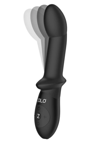 photo of black prostate vibrator with rounded tip