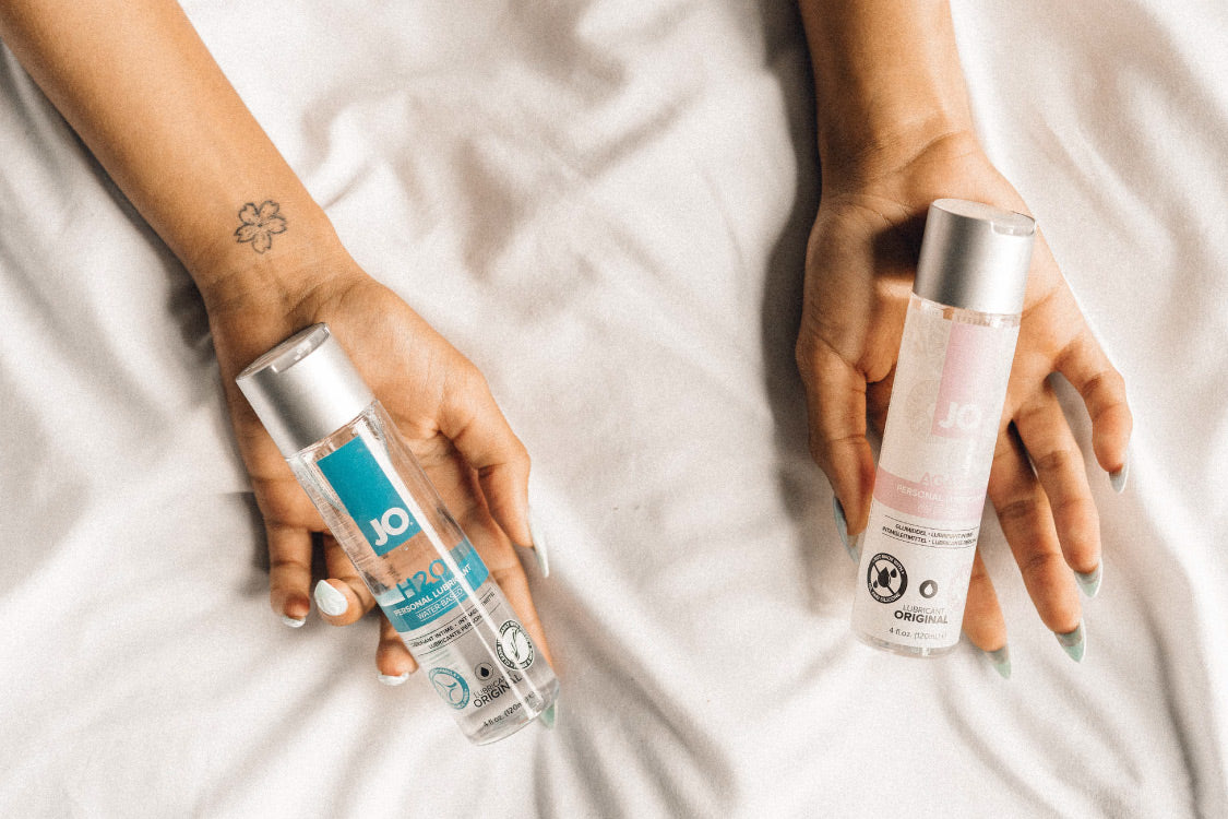 Image of Woman Holding Lube in Her Hands