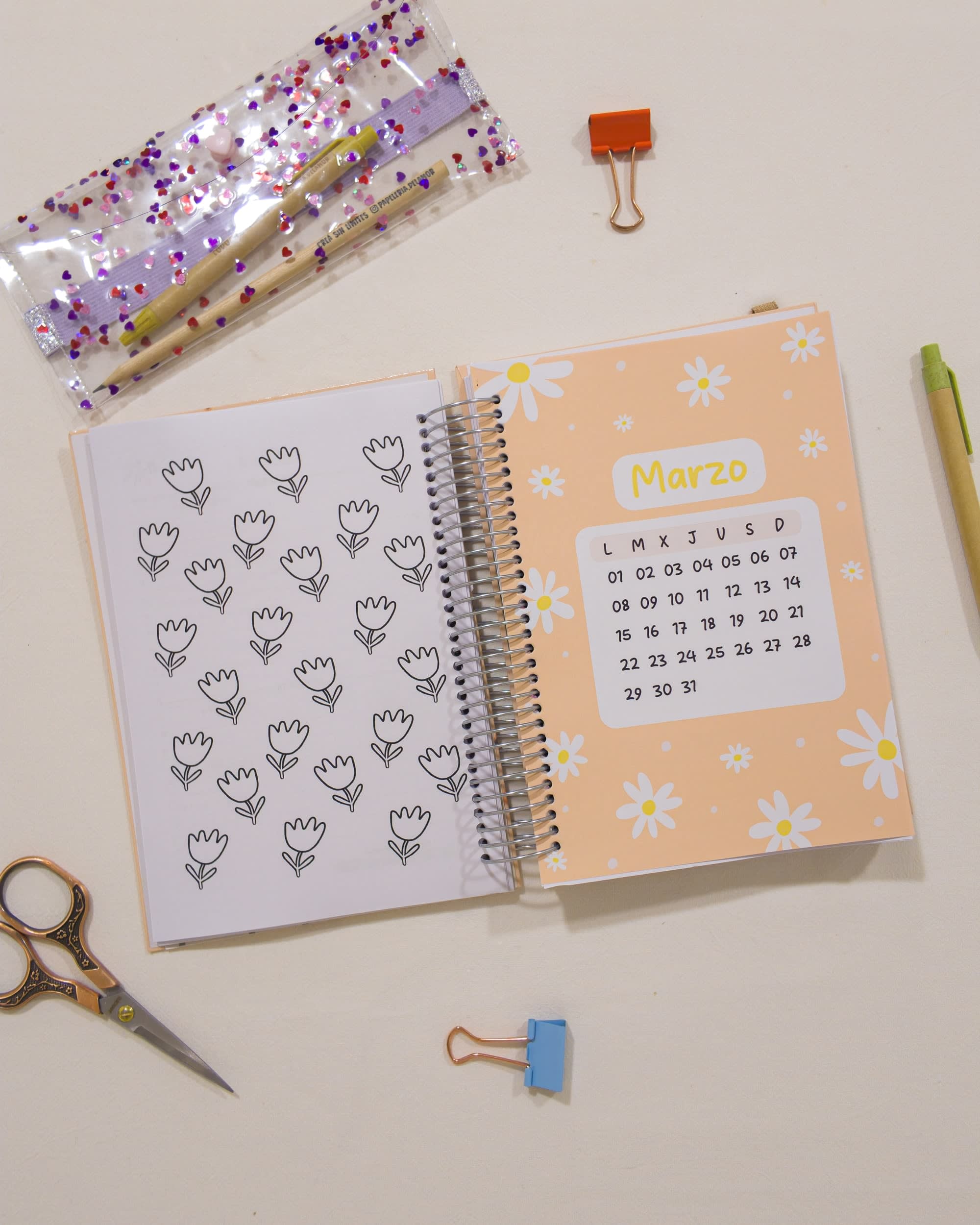 Carátula de Marzo de la agenda 2027 día a día Soy mi proyecto, con el calendario del mes
