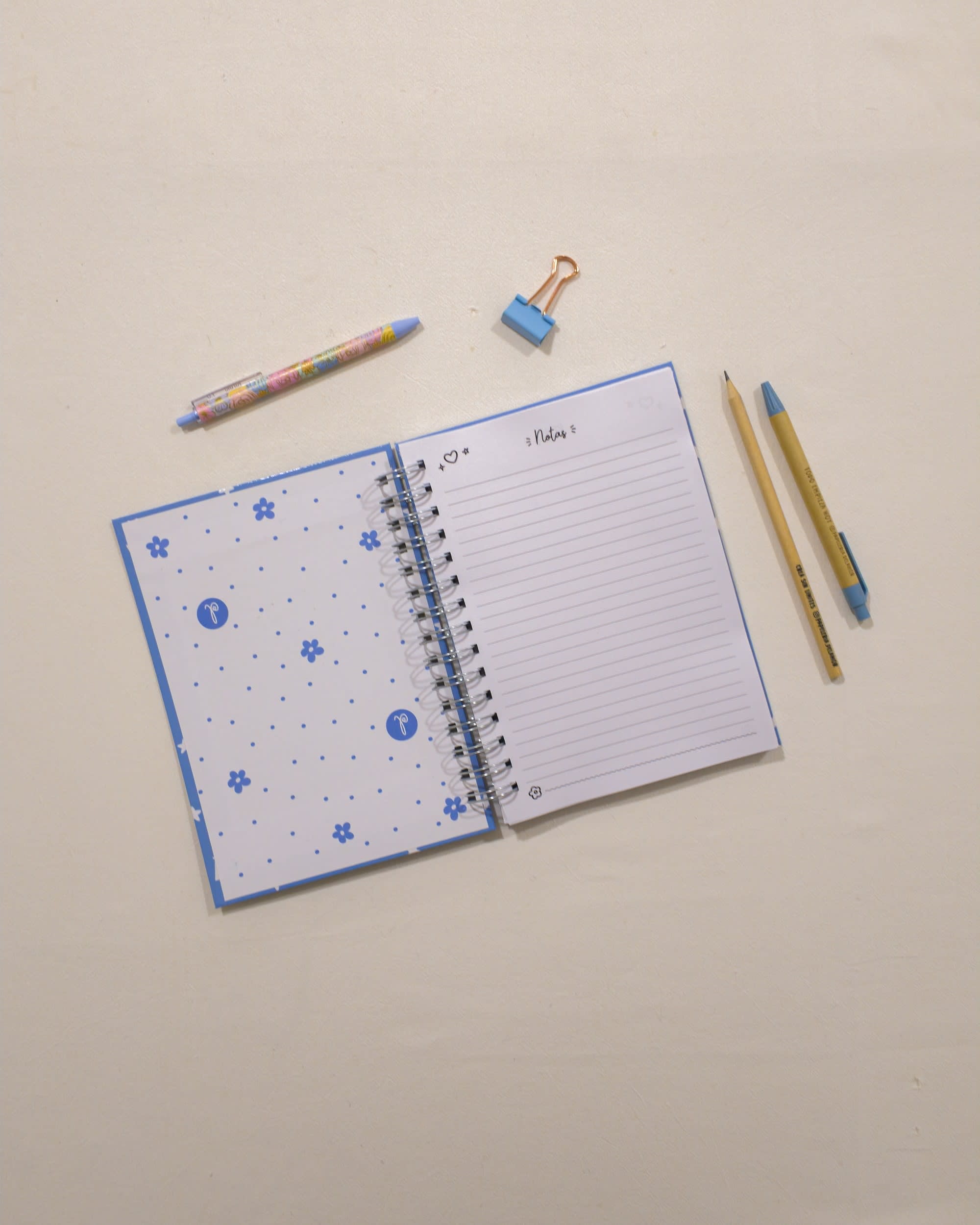Interior rayado de un cuaderno de La Pape, abierto