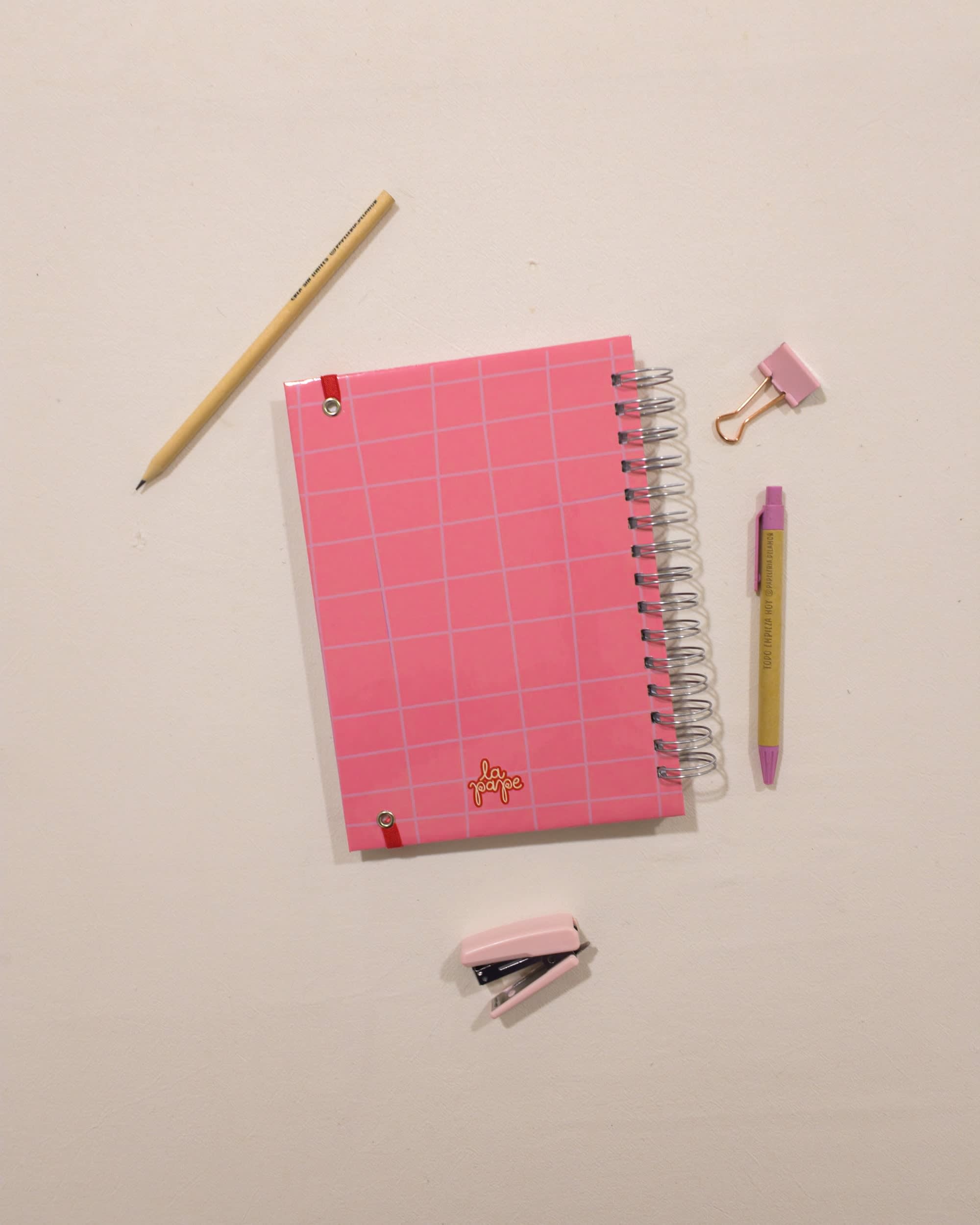 Contratapa del cuaderno Cuadritos (colección Corazón) de La Pape