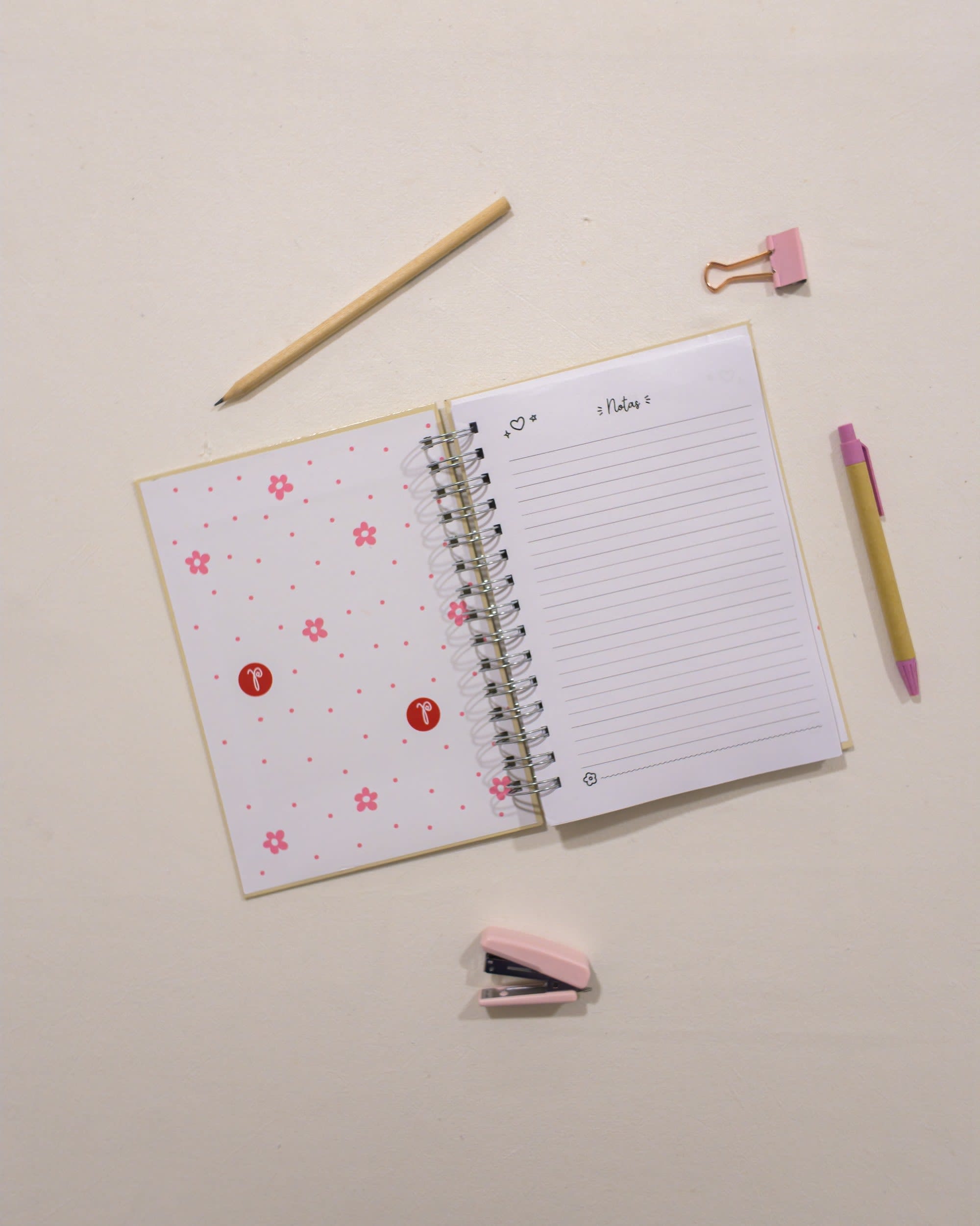 Interior rayado de un cuaderno de La Pape, abierto