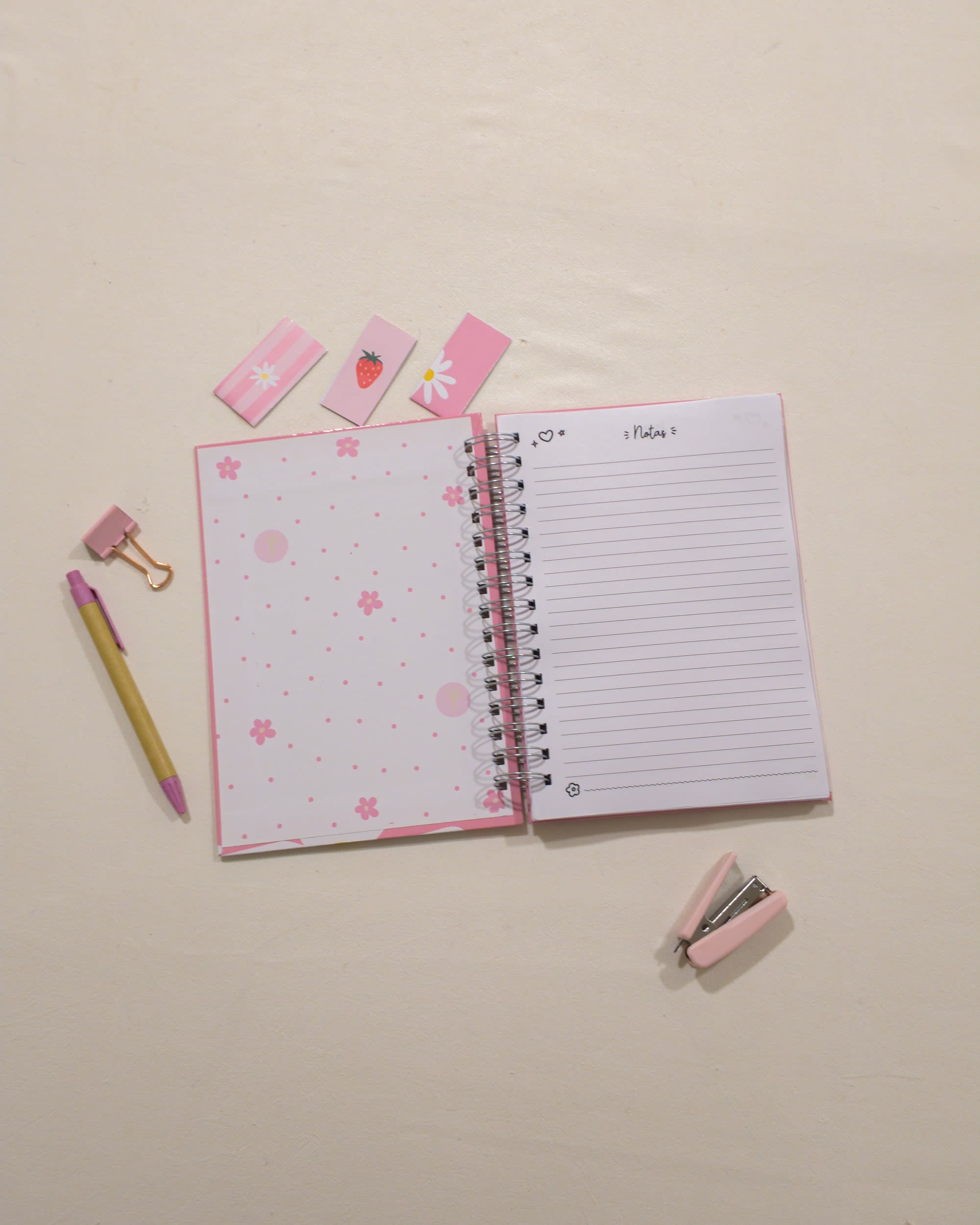 Interior rayado de un cuaderno de La Pape, abierto (otra vista)