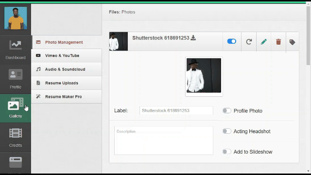 Make sure you add photos to slideshow.