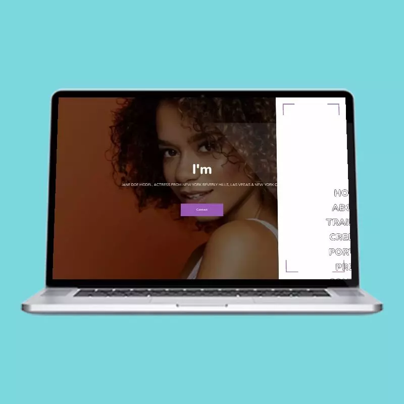 Scrolling sections beside a fixed icon bar, with a dated resume and a rotating gallery.